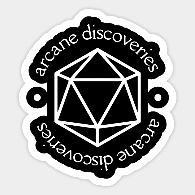 Arcane Discoveries (White) Sticker by Arcane Discoveries